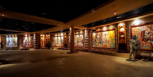 新疆吐鲁番火焰山景区地下展览馆背景图片