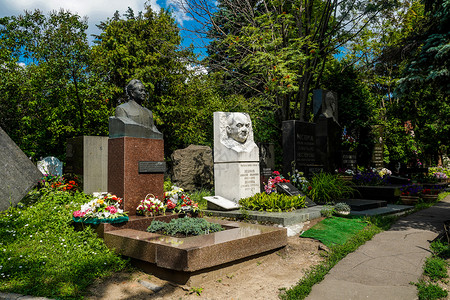 缅怀伟人俄罗斯莫斯科新圣女公墓背景