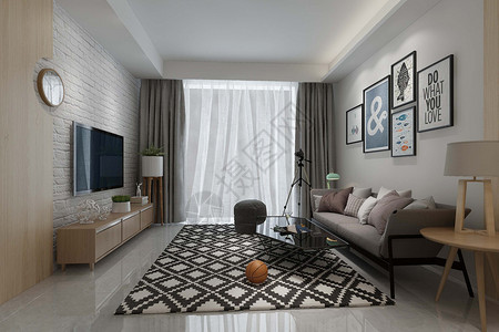篮球壁纸客厅空间设计设计图片