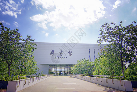 大学校园图书馆背景图片