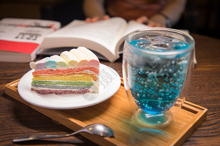 彩虹蛋糕素材下午茶背景