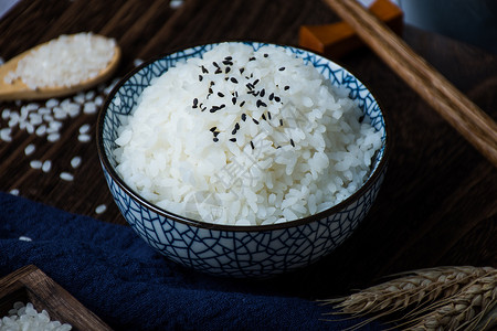 拼饭东北珍珠大米饭背景