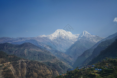 尼泊尔ABC徒步山路风光风景高清图片