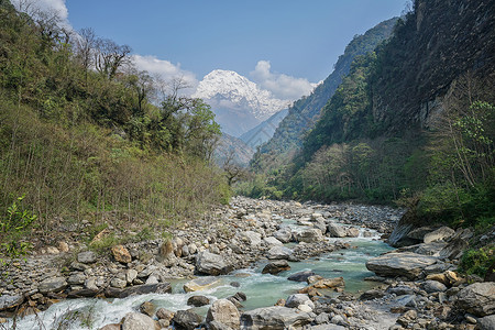 尼泊尔ABC徒步山路风光风景高清图片