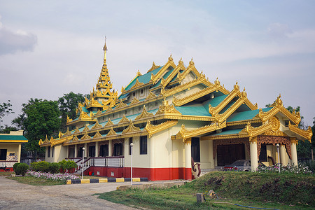 释迦摩尼诞生地尼泊尔蓝毗尼缅甸寺庙背景