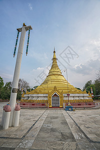 尼泊尔蓝毗尼缅甸寺庙背景