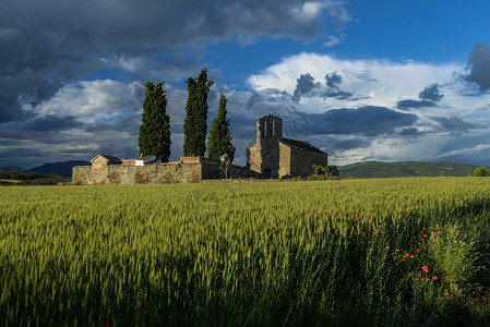 西班牙阿拉贡地区格劳斯乡村景色背景