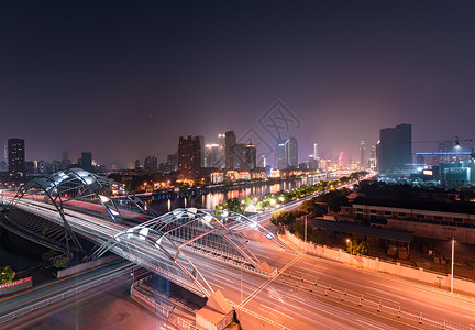 天津市直沽桥夜景海河高清图片素材