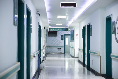 急诊抢救医院病房走廊背景