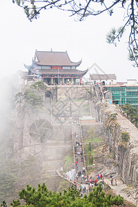 地藏菩萨安徽池州九华山天台峰背景