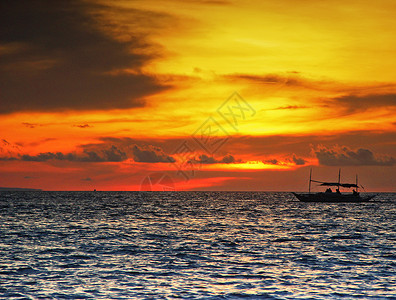 海南三亚海边落日背景