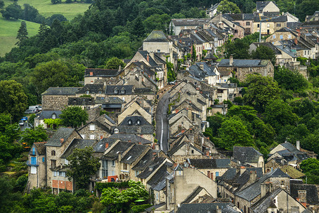 法国南部阿韦龙地区号称法国最美乡村-纳雅克古镇高清图片