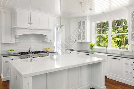 白色室内效果图白色简约厨房效果图设计图片