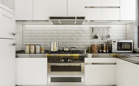 家用电器组合北欧厨房效果图设计图片