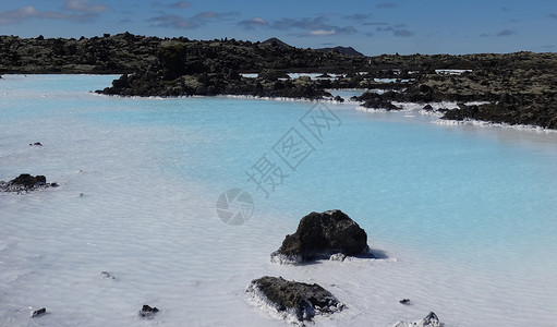 冰岛蓝湖景色背景图片