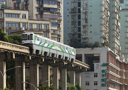 ps素材轻轨重庆市轨道交通李子坝站背景