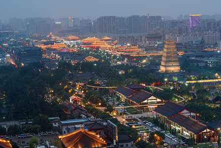 大雁塔夜景5A景区高清图片素材