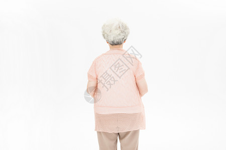 老年奶奶背影背景图片