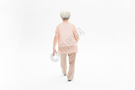 老年奶奶背影背景图片