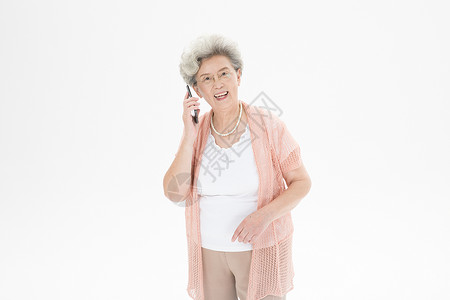 老年奶奶打电话背景图片