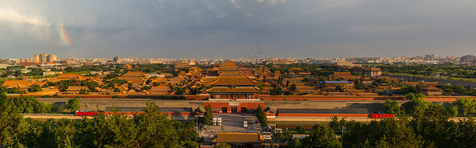 北京故宫夕阳背景图片