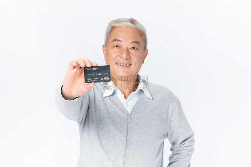 老年人与信用卡图片