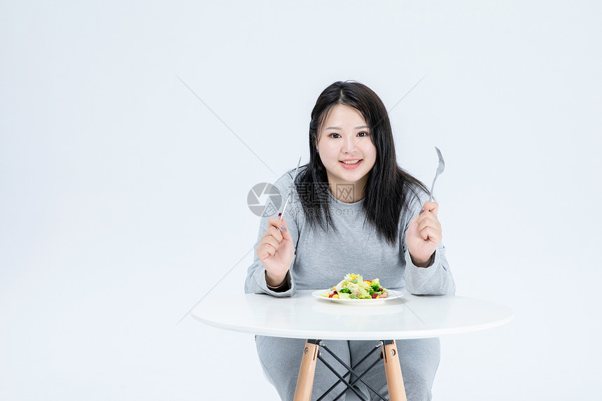 胖女生健康饮食图片