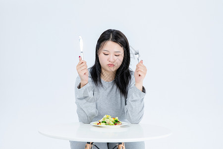 胖女生健康饮食背景图片