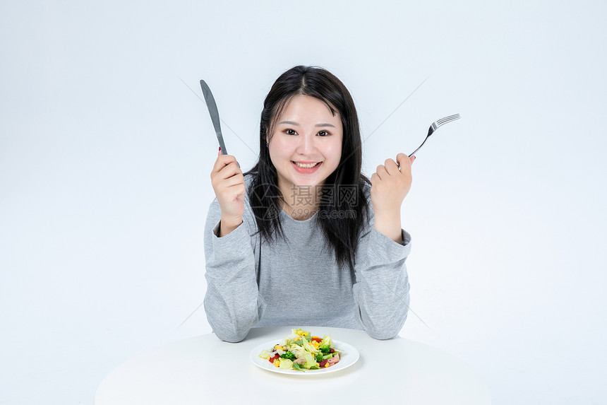 胖女生健康饮食图片