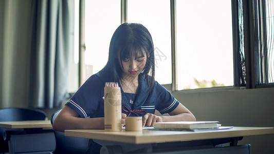 美女教室写真背景图片