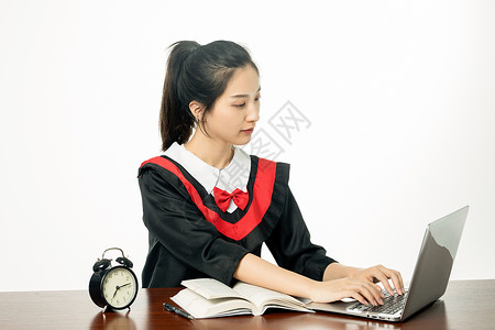 女学生打电脑计算机高清图片素材