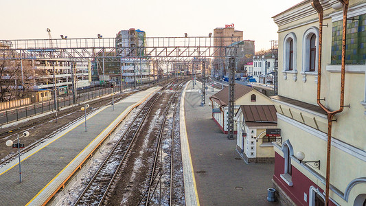 西伯利亚大铁路海参崴火车站背景