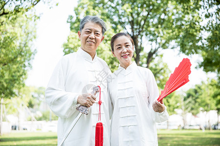 老年人太极锻炼模特高清图片素材