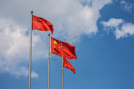 红色庆典飘扬的国旗背景
