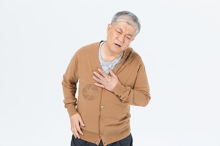 老年男性胸口疼形象图片