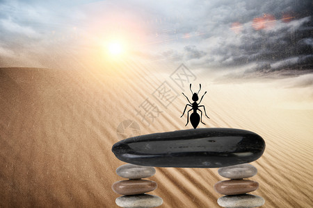 两个蚂蚁素材创意蚂蚁推石头设计图片