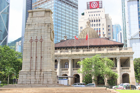 香港环球贸易广场香港中环皇后像广场背景