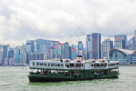 港船香港维多利亚港渡轮背景
