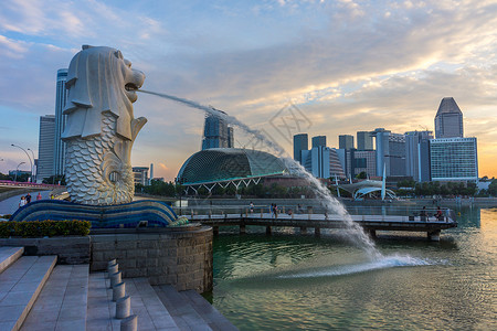 新加坡鱼尾狮公园旅游高清图片素材