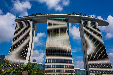 新加坡金沙酒店现代建筑高清图片素材