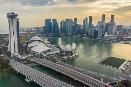 新加坡城市景观背景图片