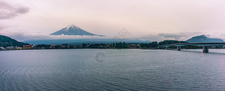 河口湖和富士山日本富士山河口湖背景