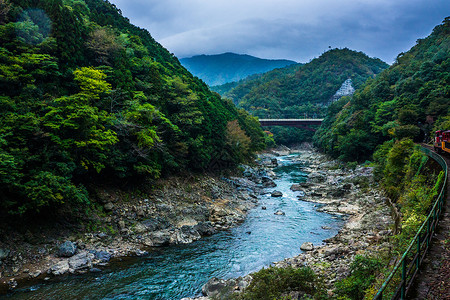 日本京都岚山保津川背景