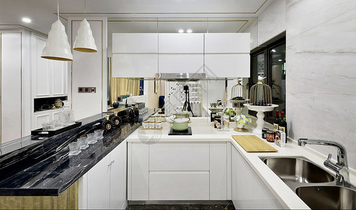 现代厨房背景图片