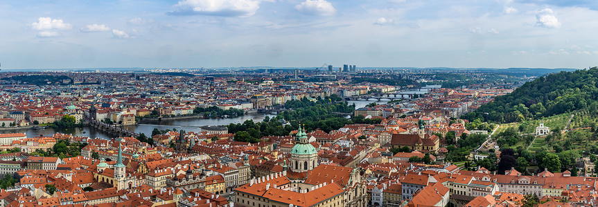 欧洲著名旅游城市布拉格全景图高清图片