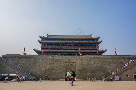 西安城墙古建筑长乐门高清图片