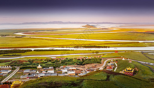藏族风景若尔盖县唐克黄河第一湾背景