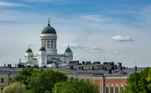 芬兰赫尔辛基旅游景点赫尔辛基大教堂背景图片
