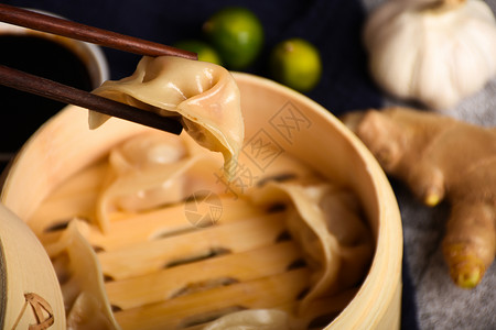 蒸饺煎饺食材高清图片
