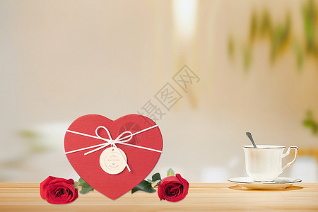 玫瑰茶杯七夕情人节设计图片